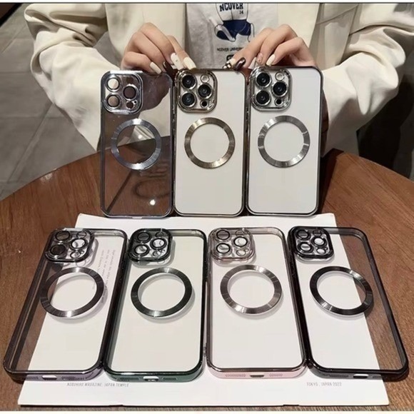 iPhone 16 Pro Max Clear Protective Case Gold Metallic Trim NEW - Picture 5 of 9